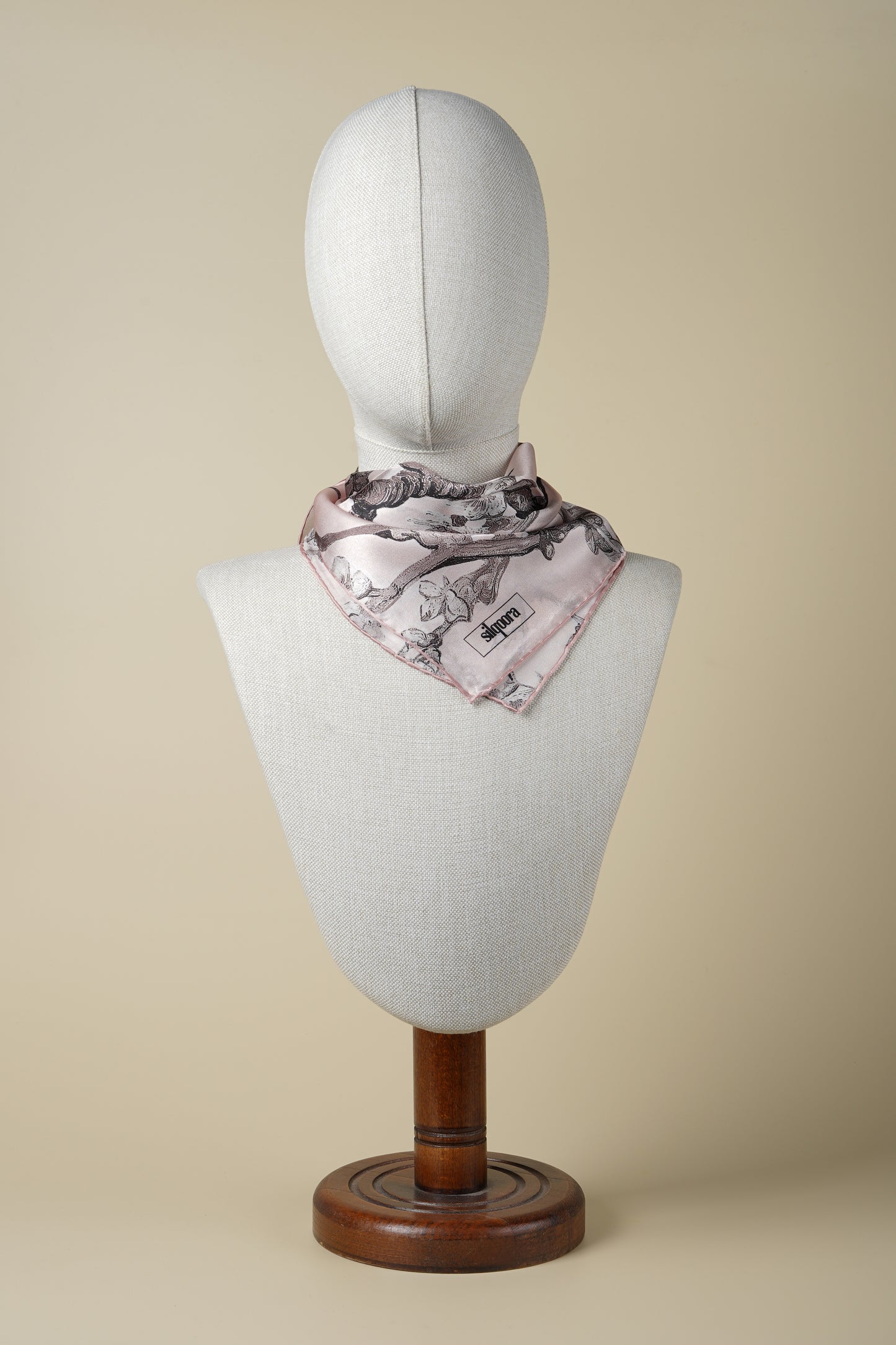 İpek Bandana Fular Art Collection-Vincent Van Gogh (Badem Ağacı Pembe)