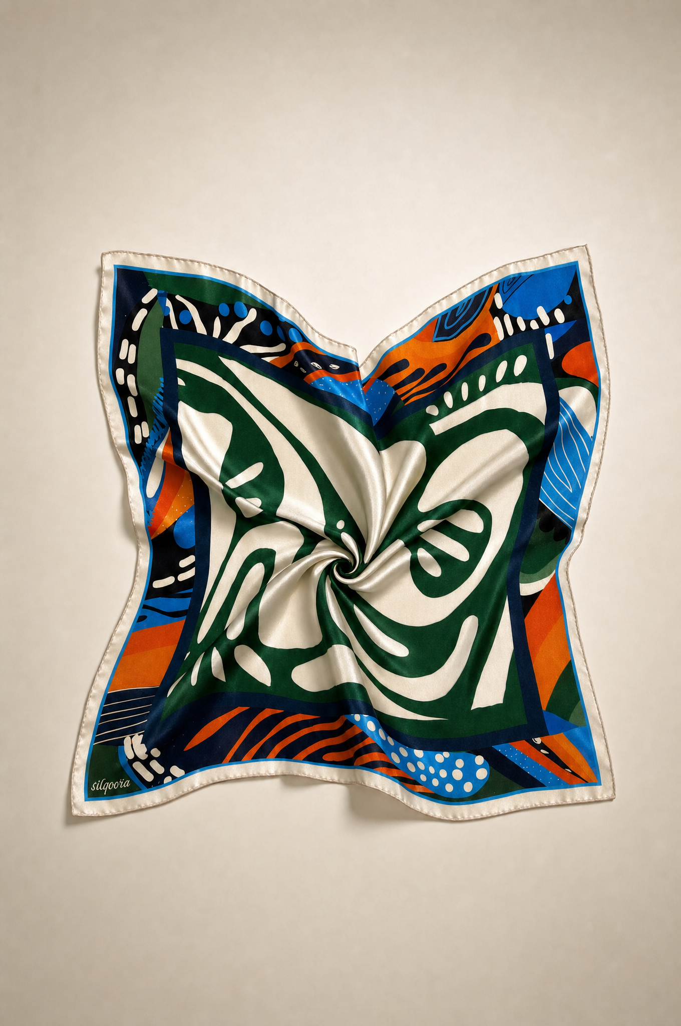 İpek Bandana Fular Art Collection- Abstract Emerald