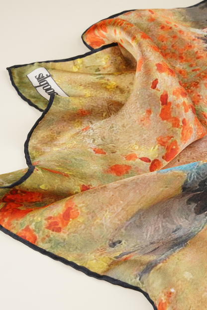 İpek Bandana Fular Art Collection-Claude Monet (Gelincikler)