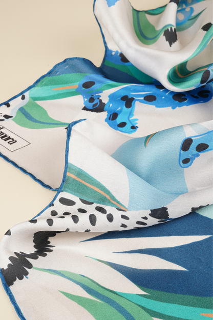 İpek Bandana Fular Art Collection-Azure Felis