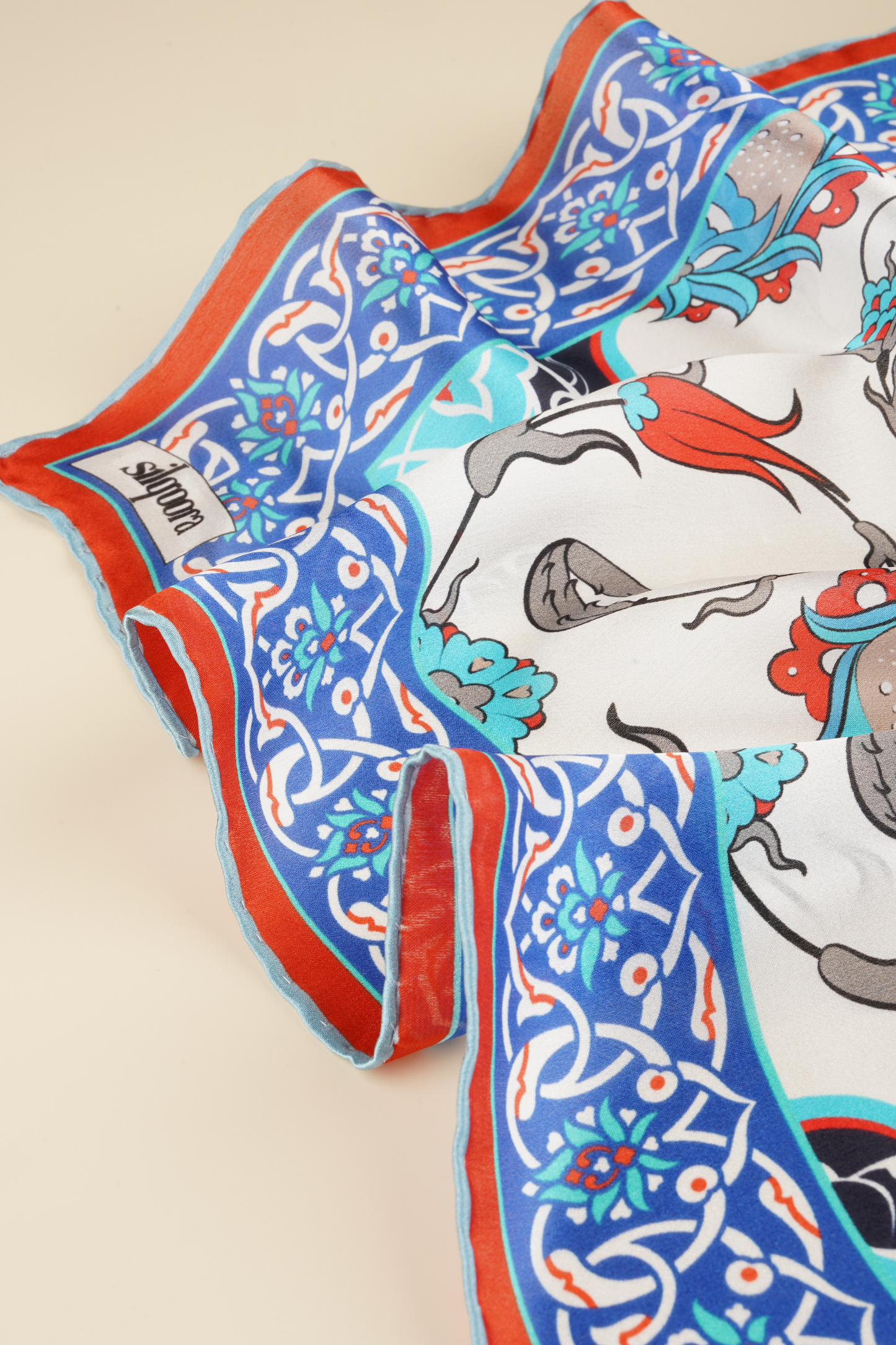 İpek Bandana Fular Art Collection-Çini (Şems-i Mai)