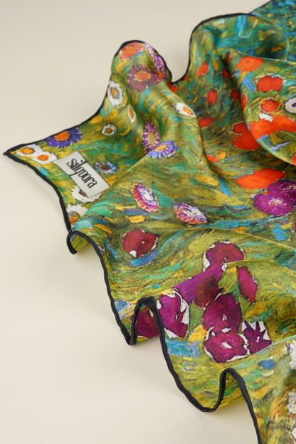 İpek Bandana Fular Art Collection- Gustav Klimt (Yaz Bahçesi)