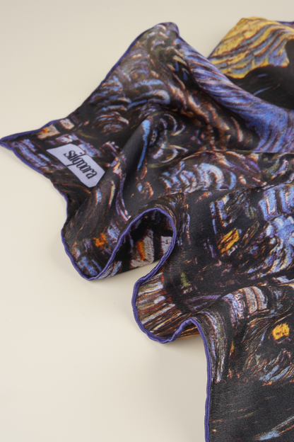 İpek Bandana Fular Art Colleciton- Vincent Van Gogh (Yıldızlı Gece)