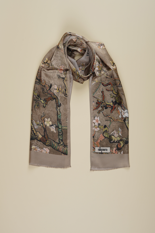 İpek Şal Fular Art Collection-Vincent Van Gogh (Badem Ağacı Poppy)