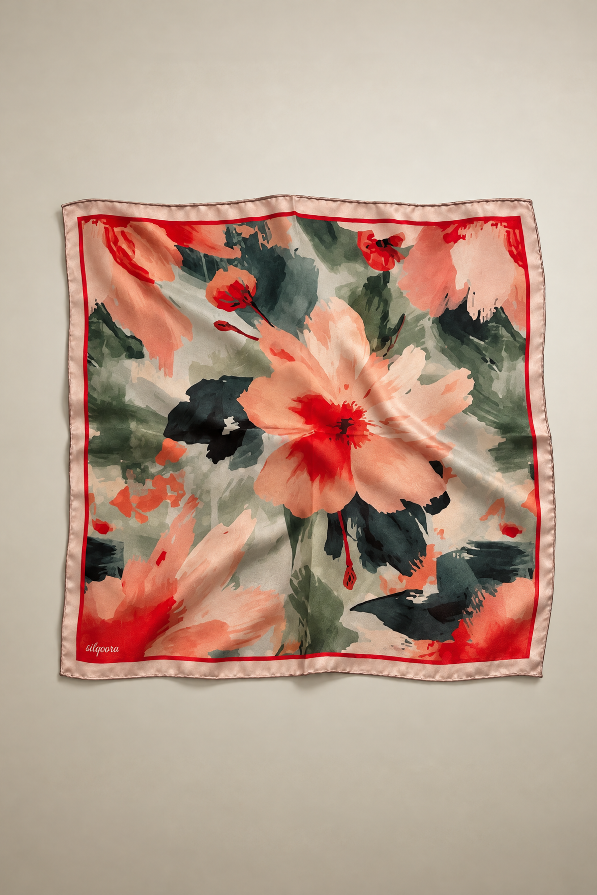 İpek Bandana Fular Art Collection-Coral Bloom