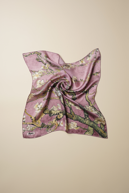 İpek Bandana Fular Art Collection- Vincent Van Gogh(Badem Ağacı ROSE)