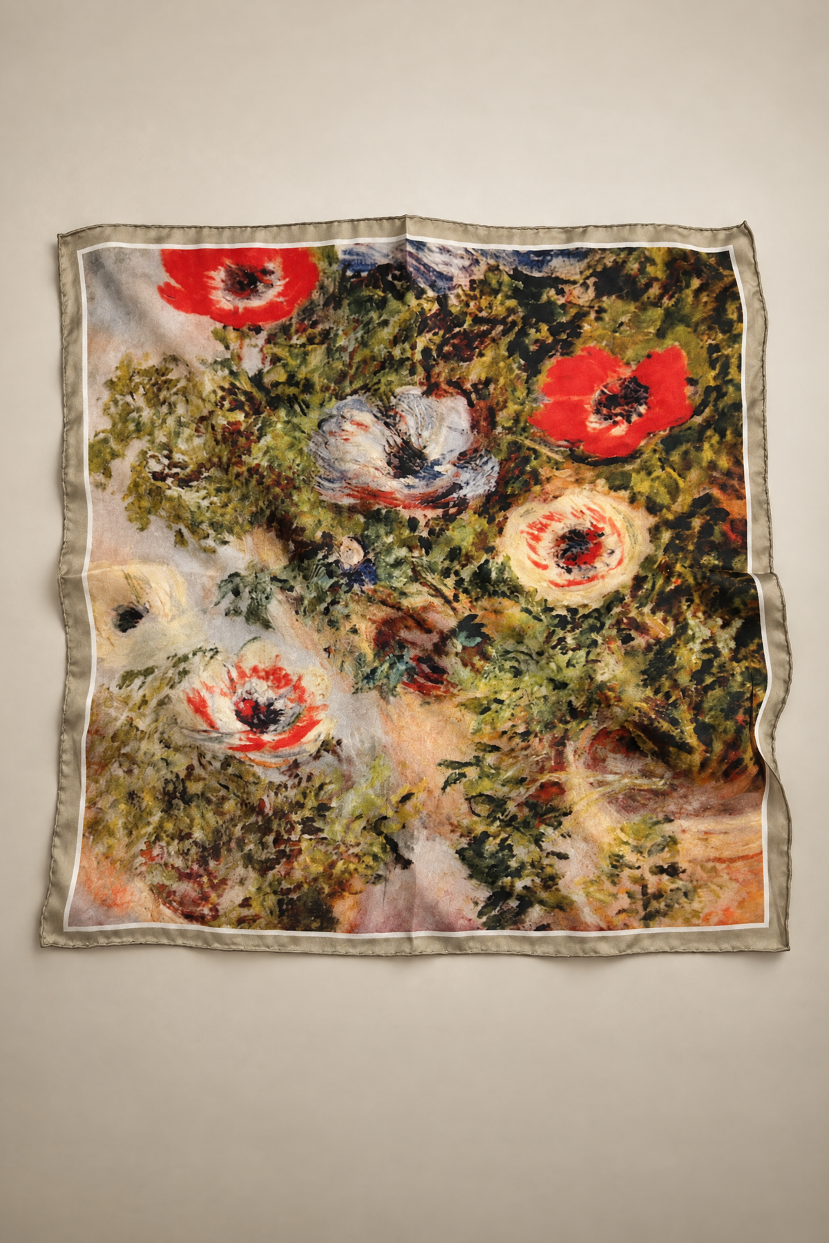 İpek Bandana Fular Art Collection-Coquelicot Soie