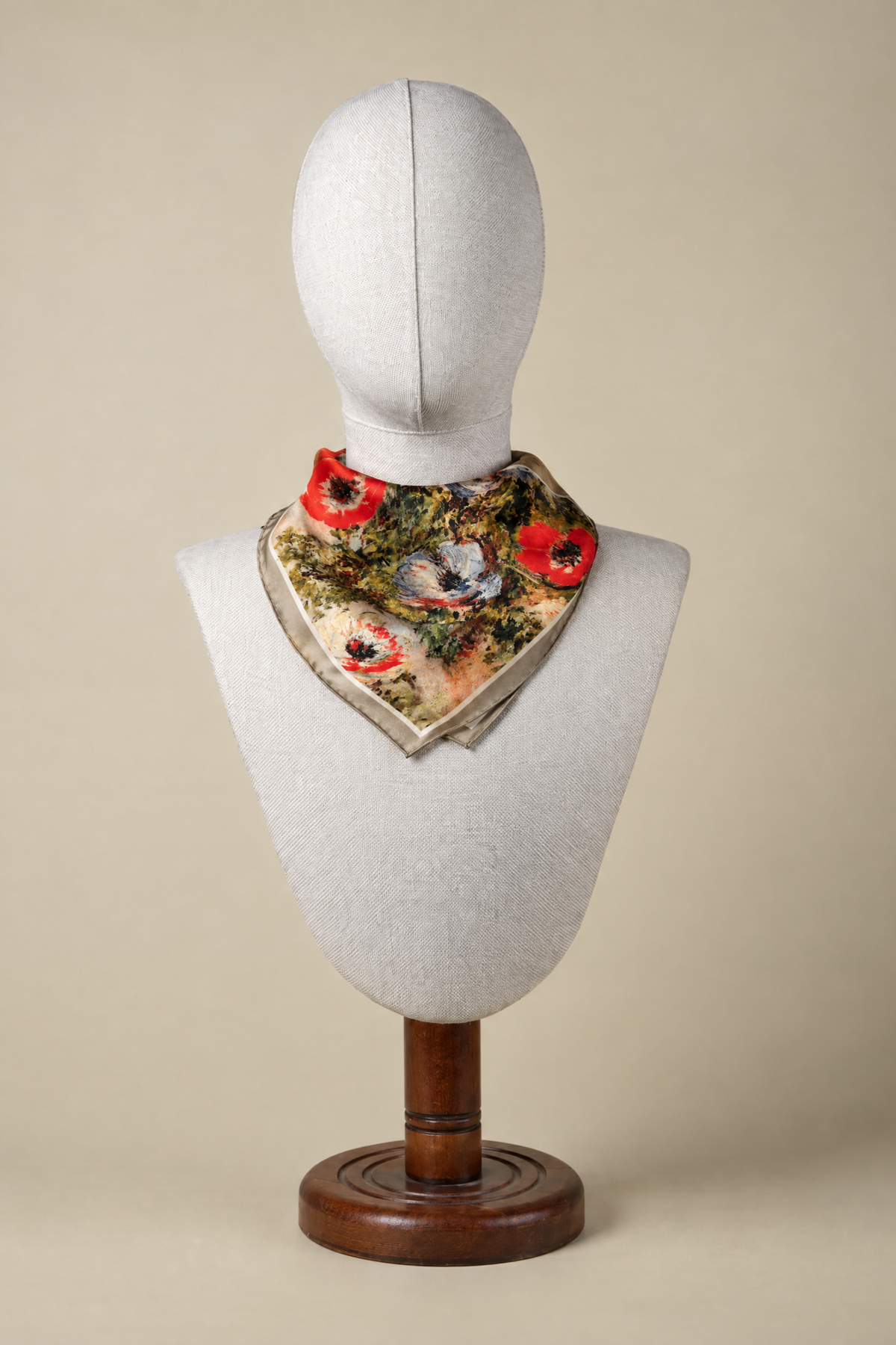 İpek Bandana Fular Art Collection-Coquelicot Soie