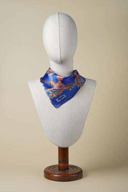 İpek Bandana Fular Art Collection-Vincent Van Gogh (Badem Ağacı Mavi)
