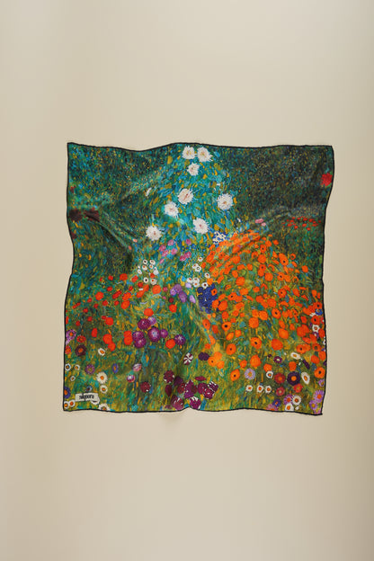 İpek Bandana Fular Art Collection- Gustav Klimt (Yaz Bahçesi)