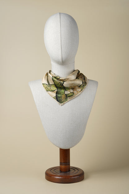 İpek Bandana Fular Art Collection-Vincent Van Gogh (Badem Ağacı Beyaz)