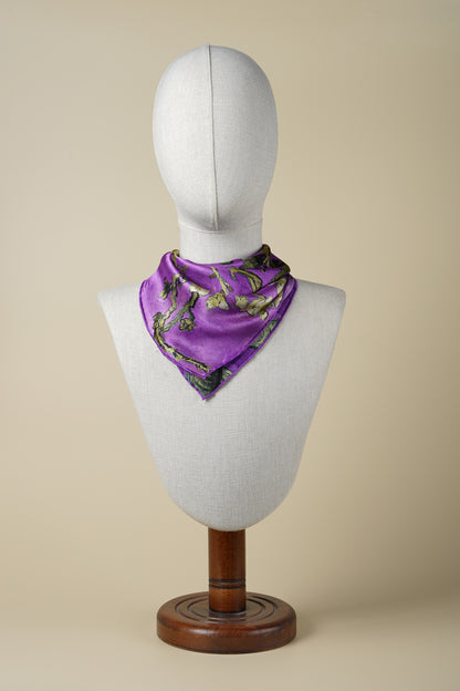 İpek Bandana Fular Art Collection- Vincent Van Gogh (Badem Ağacı Mor)