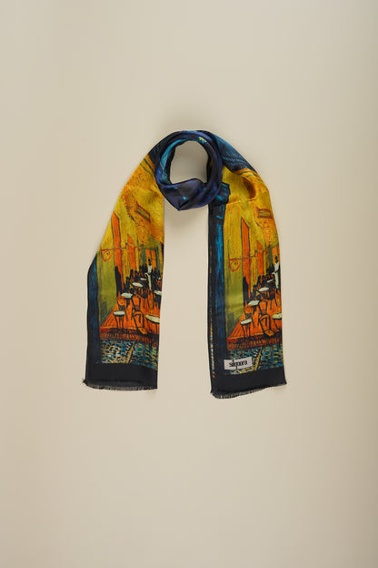 İpek Şal Fular Art Collection-Vincent Van Gogh (Cafeler Sokağı)