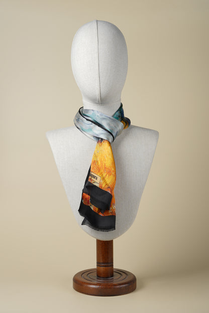 İpek Şal Fular Art Collection-Vincent Van Gogh (Buğday Tarlası ve Selvi)