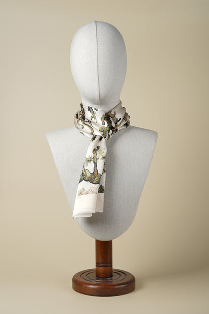 İpek Şal Fular Art Collection-Vincent Van Gogh(Badem Ağacı Beyaz)