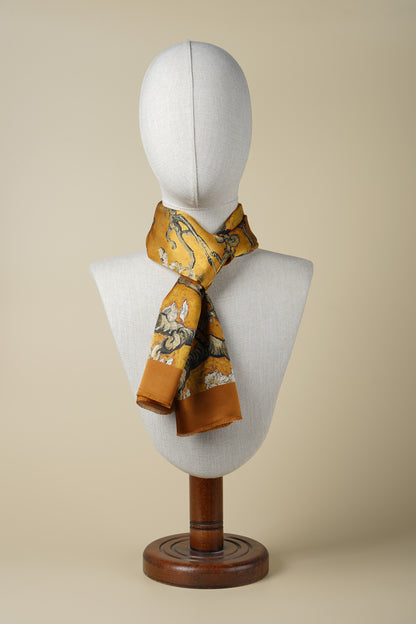 İpek Şal Fular Art Collection-Vincent Van Gogh (Badem Ağacı Gold)