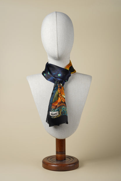 İpek Şal Fular Art Collection-Vincent Van Gogh (Cafeler Sokağı)