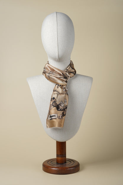 İpek Şal Fular Art Collection-Vincent Van Gogh (Badem Ağacı Beige)