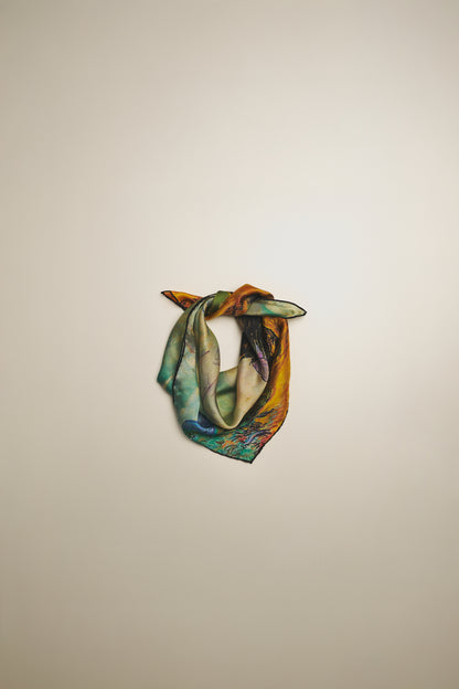 İpek Bandana Fular Art Collection-Vincen Van Gogh (Buğday Tarlası ve Selvi)