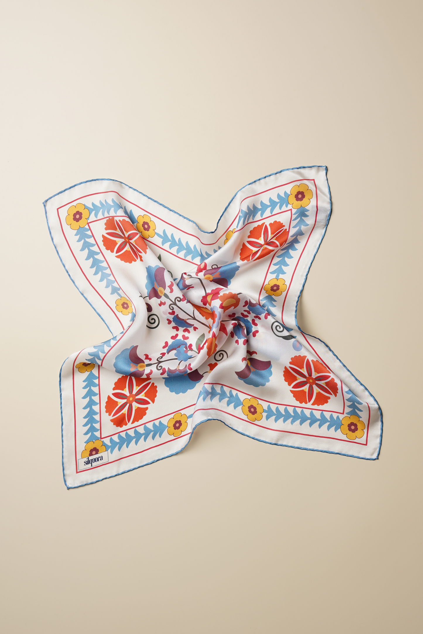 İpek Bandana Fular Art Collection-Çini (Suzani Ritual)