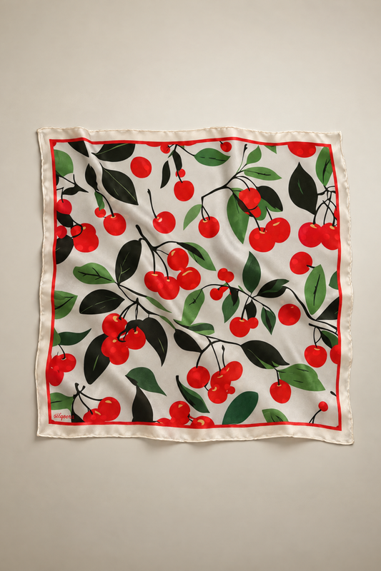 İpek Bandana Fular Yaz Collection- Sweet Cherry