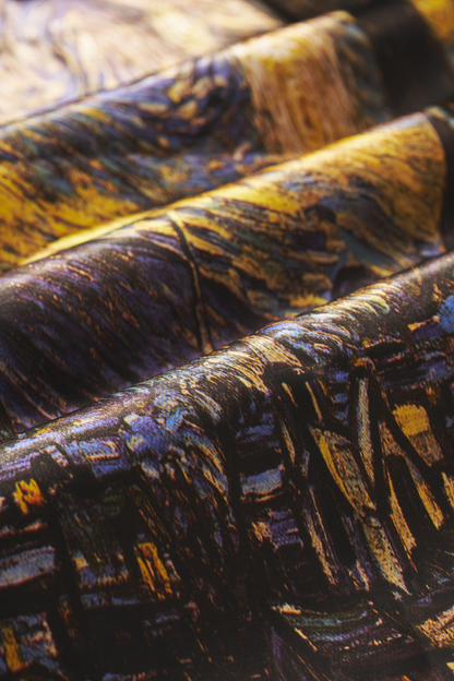 İpek Şal Fular Art Collection- Vincent Van Gogh (Yıldızlı Gece Mor)