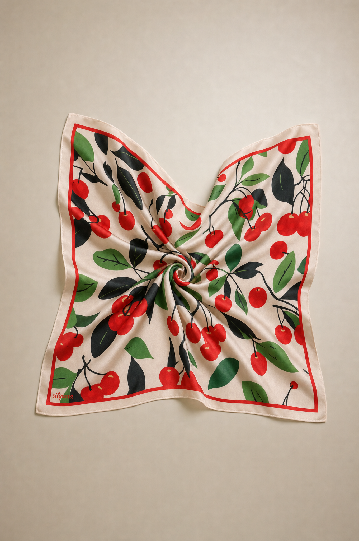 İpek Bandana Fular Yaz Collection- Sweet Cherry