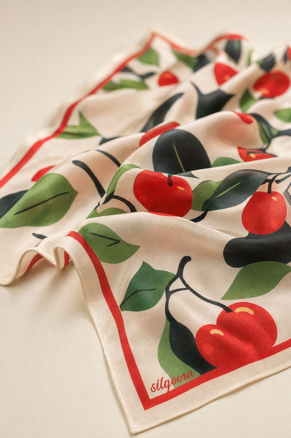 İpek Bandana Fular Yaz Collection- Sweet Cherry