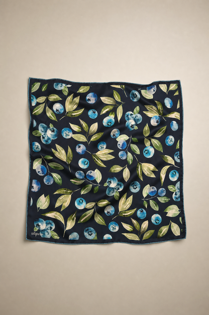 İpek Bandana Fular Yaz Collection - Wild Blueberries