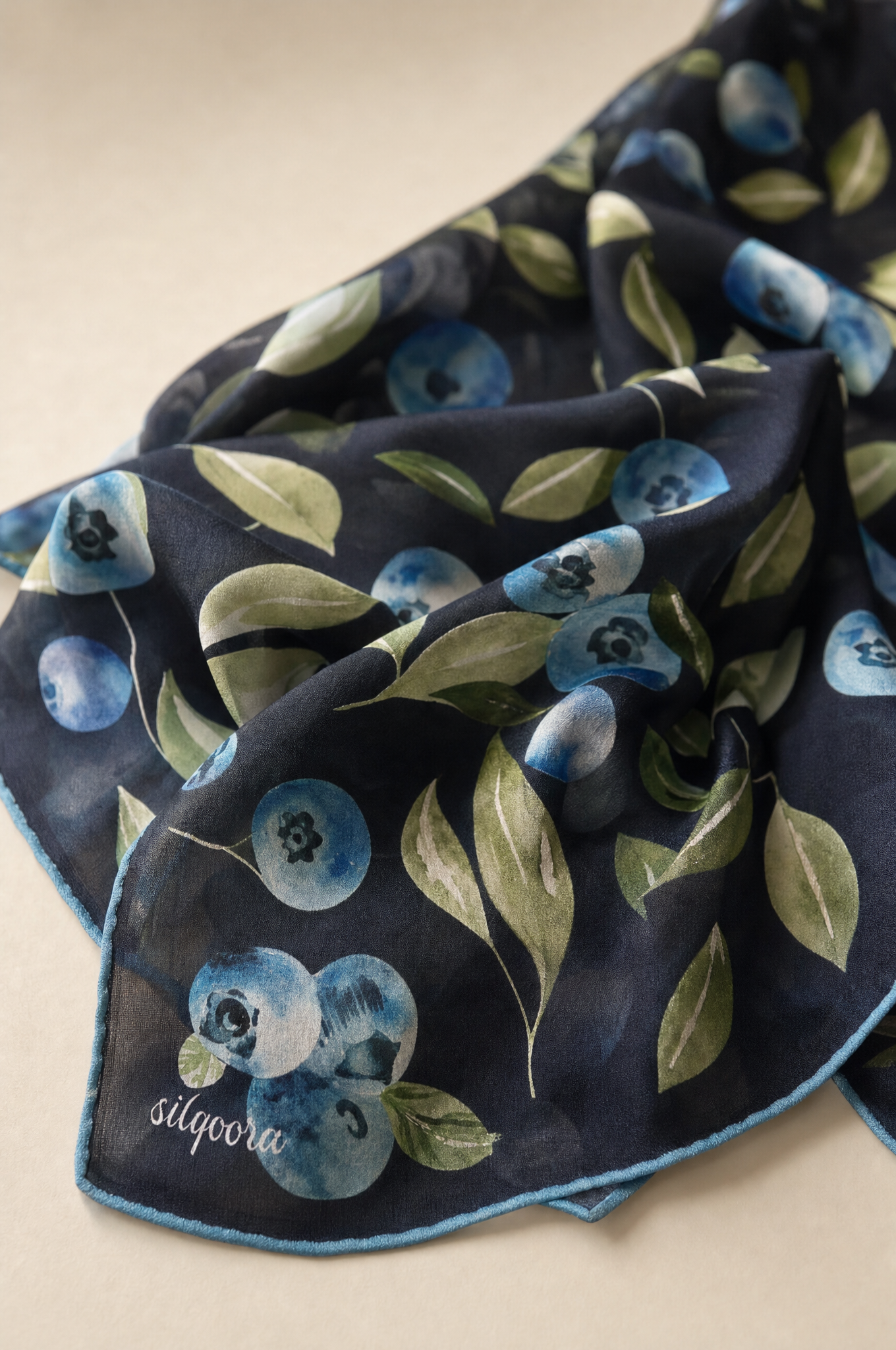 İpek Bandana Fular Yaz Collection - Wild Blueberries