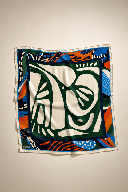 İpek Bandana Fular Art Collection- Abstract Emerald