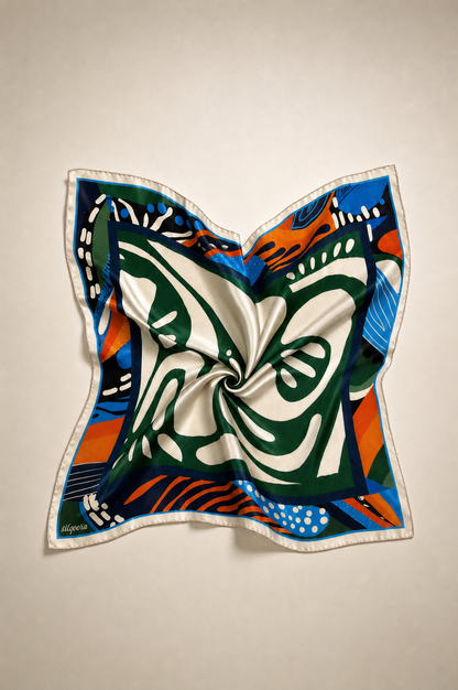 İpek Bandana Fular Art Collection- Abstract Emerald