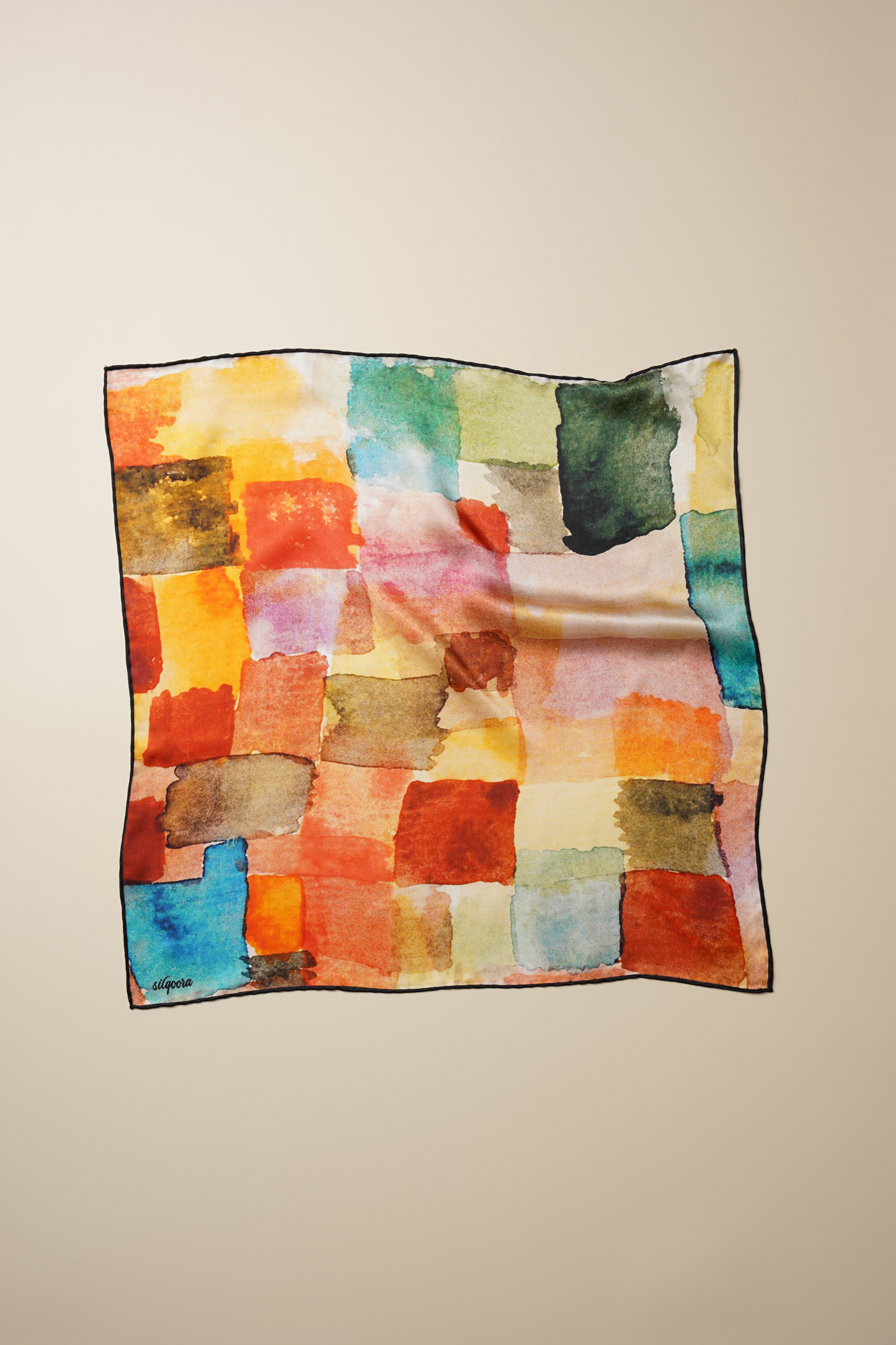 İpek Bandana Fular Art Collection-Paul Klee (Colored Squares)