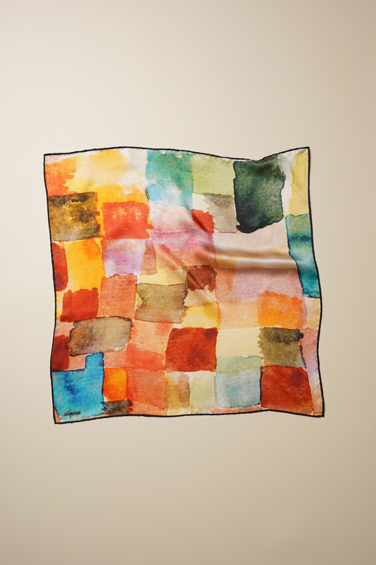 İpek Bandana Fular Art Collection-Paul Klee (Colored Squares)