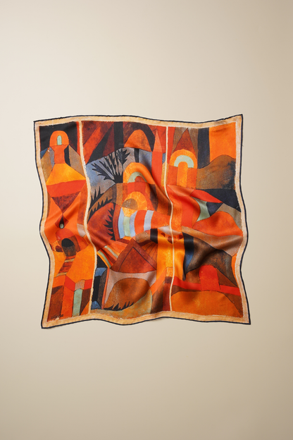 İpek Bandana Fular Art Collection-Paul Klee (Temple Gardens)