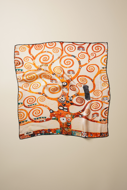 İpek Bandana Fular Art Collection-Gustav Klimt (Hayat Ağacı)