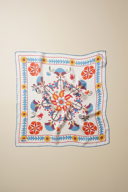 İpek Bandana Fular Art Collection-Çini (Suzani Ritual)