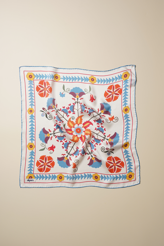 İpek Bandana Fular Art Collection-Çini (Suzani Ritual)