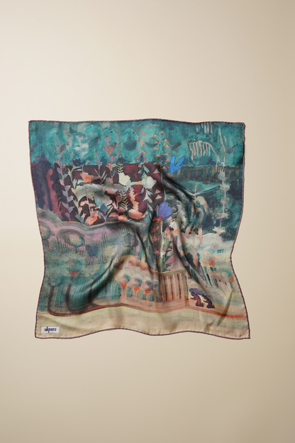 İpek Bandana Fular Art Collection-Paul Klee (Park Çiçekleri)