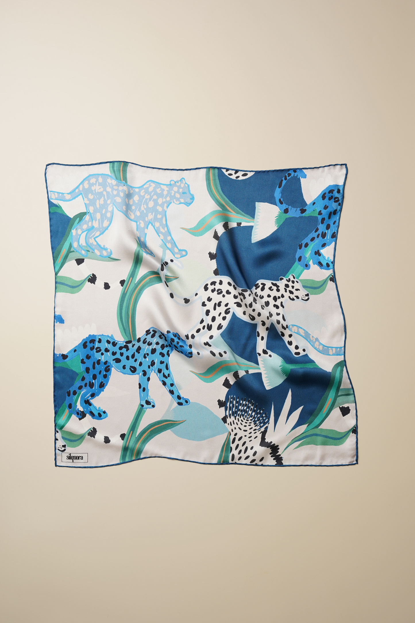 İpek Bandana Fular Art Collection-Azure Felis