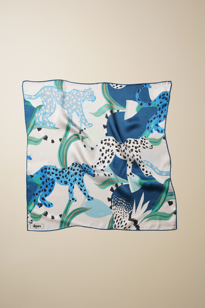 İpek Bandana Fular Art Collection-Azure Felis