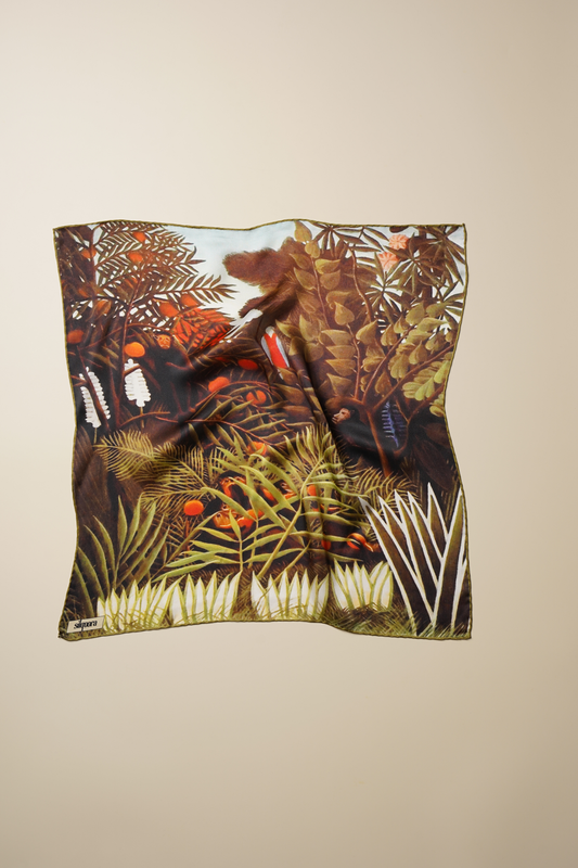 İpek Bandana Fular Art Collection-Henri Rousseau (Tropikal)