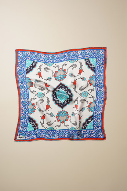 İpek Bandana Fular Art Collection-Çini (Şems-i Mai)