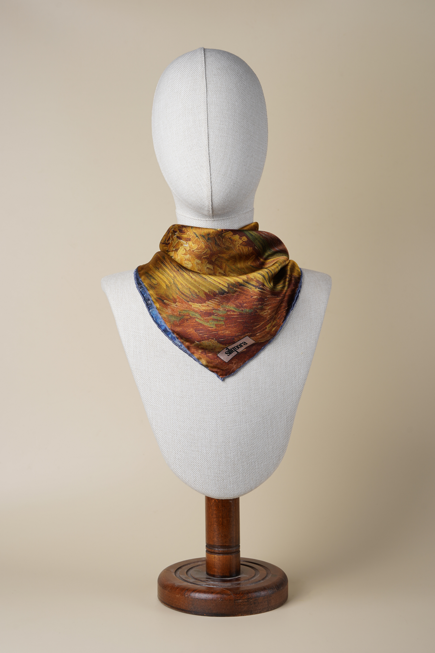 İpek Bandana Fular Art Collection-Vincent Van Gogh (Buğday Tarlası ve Kargalar)