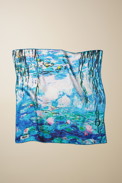 İpek Bandana Fular Art Collection-Claude Monet (Nilüferler)