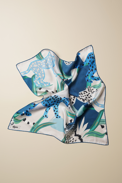 İpek Bandana Fular Art Collection-Azure Felis