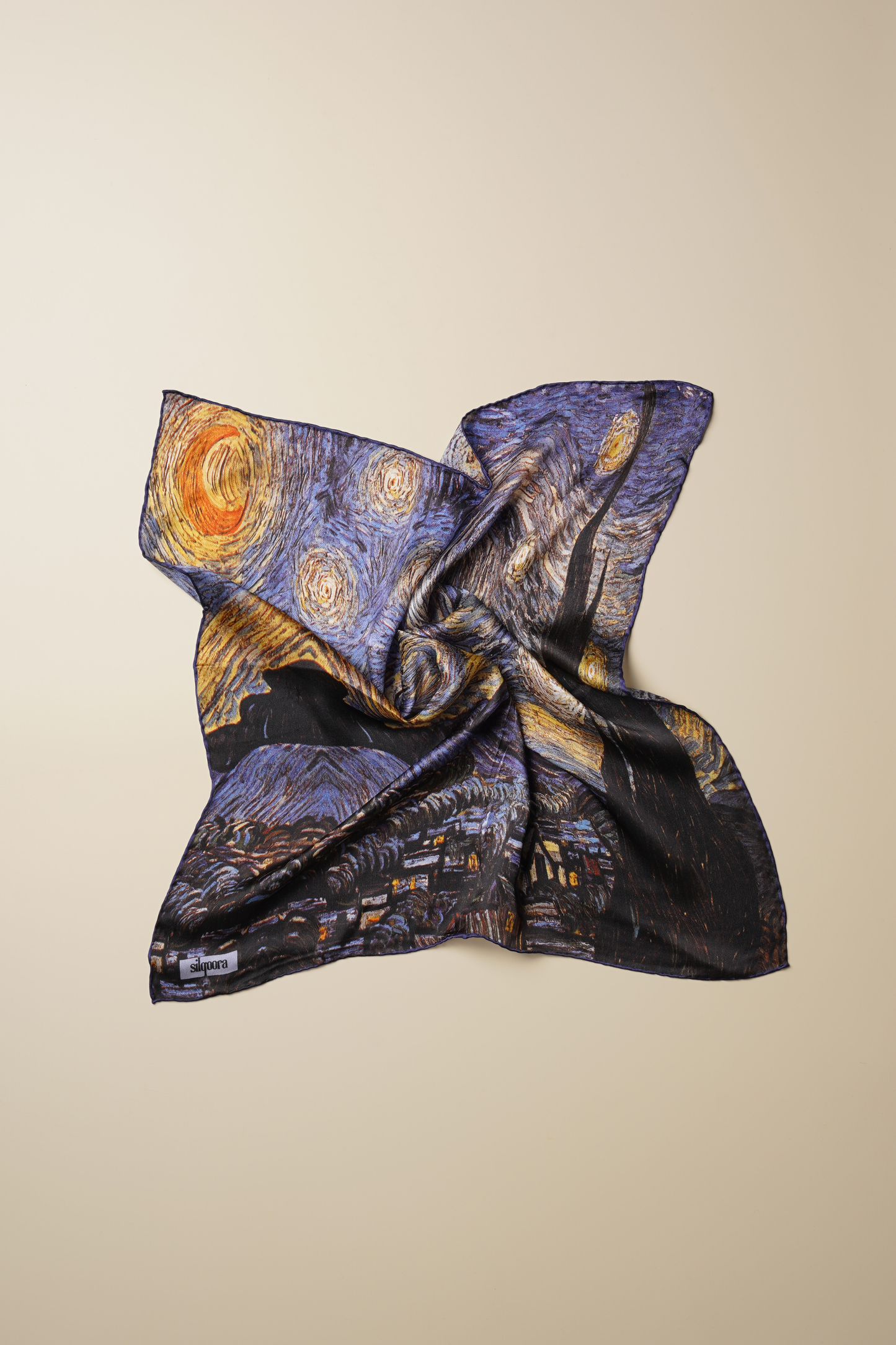 İpek Bandana Fular Art Colleciton- Vincent Van Gogh (Yıldızlı Gece)