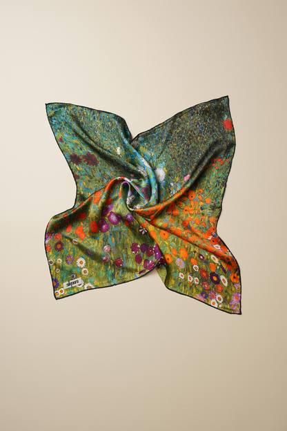 İpek Bandana Fular Art Collection- Gustav Klimt (Yaz Bahçesi)