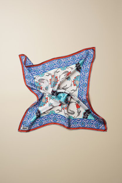 İpek Bandana Fular Art Collection-Çini (Şems-i Mai)