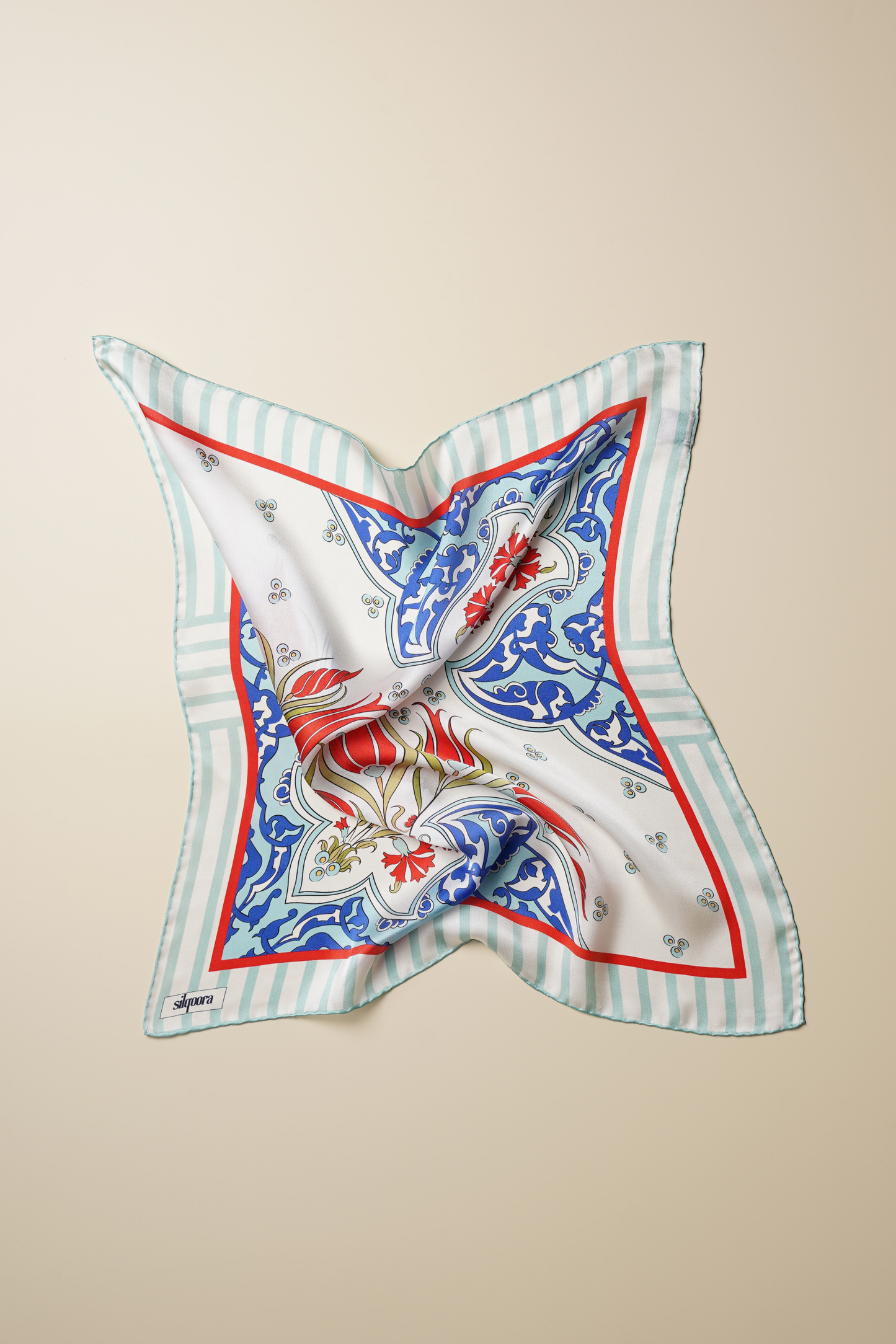 İpek Bandana Fular Art Collection-Çini (Lalezar)